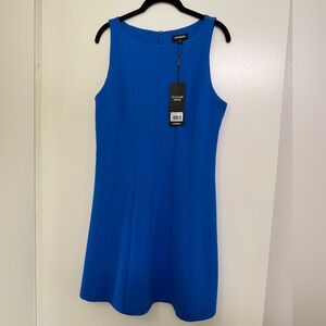 Express Royal Blue Sleeveless Fit & Flare Dress